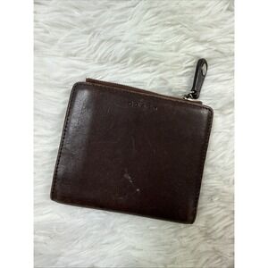 Vintage Coach Brown Glove Tanned Leather Zip Around Bifold Wallet